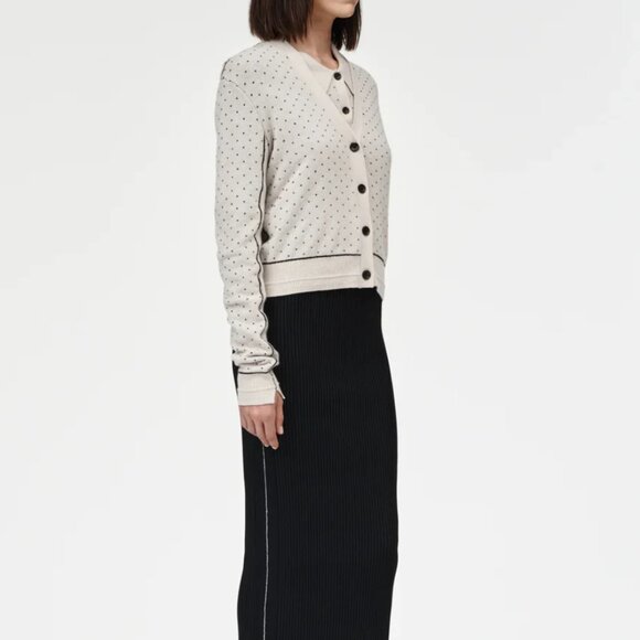 NEW MARIA MCMANUS REVERSIBLE CARDIGAN in Crema and Black Dot XS - Picture 12 of 16